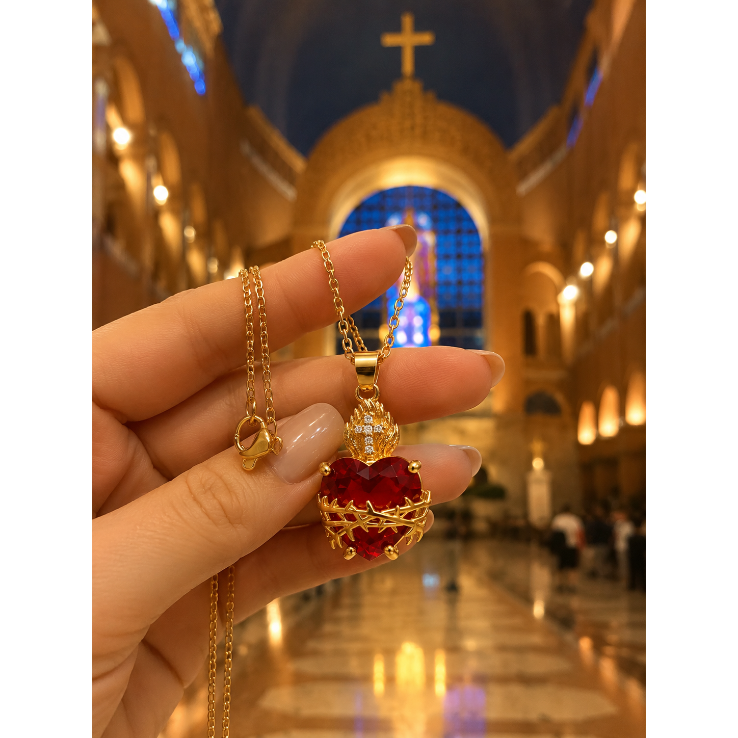 Colar Sagrado Amor Eterno ouro 14k