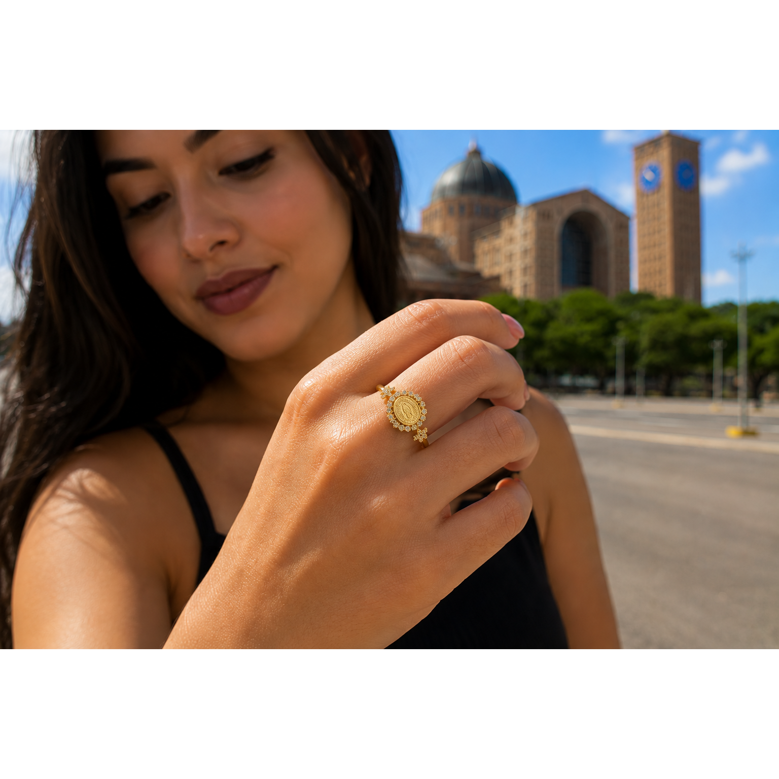 Anel Áurea da Fé Ouro 18k
